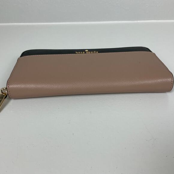 Kate Spade Large Leather Continental Wallet Brown and Black Zip Around Madison - Picture 7 of 11